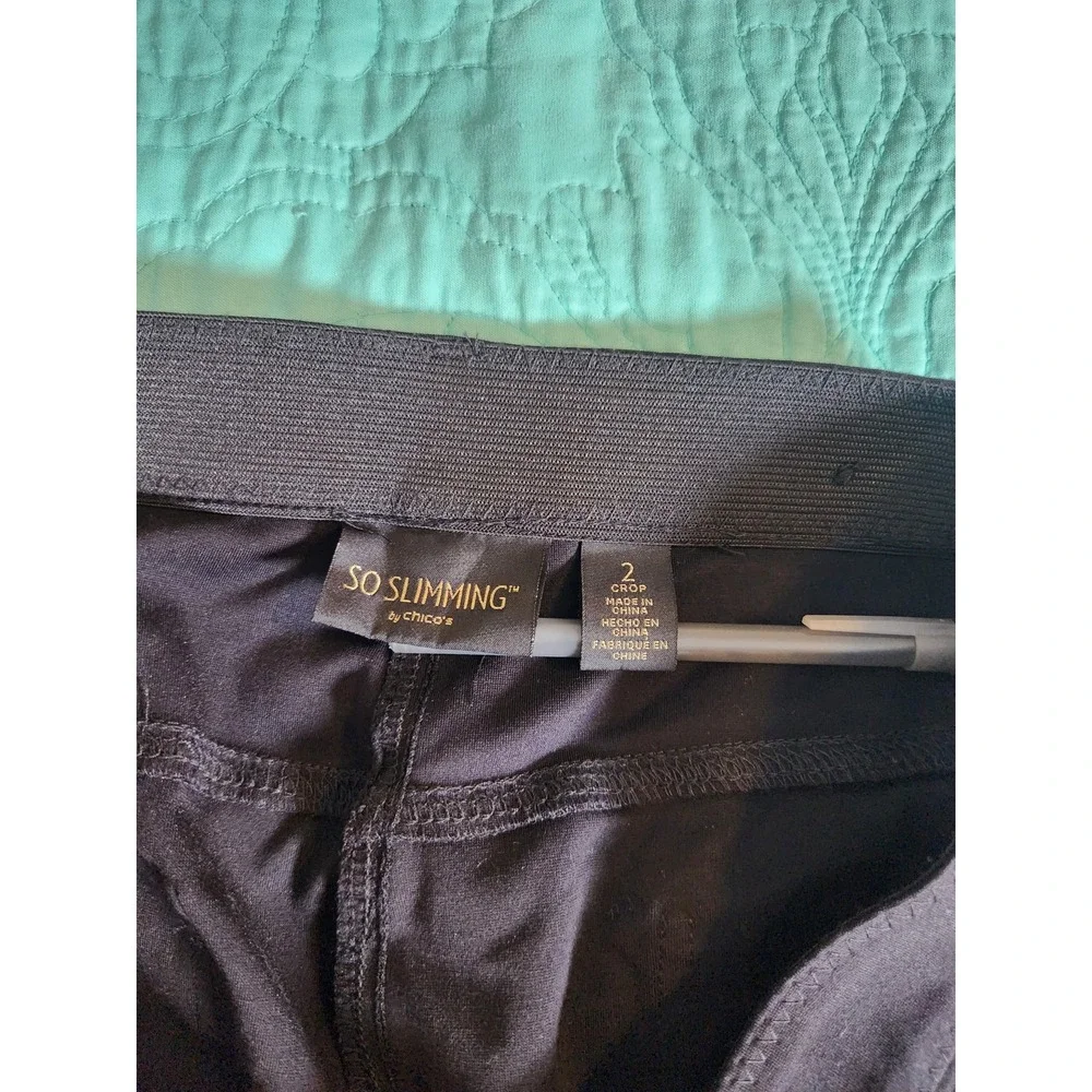 Chicos So Slimming Black Crop‎ Pants Size 2 Medium 570164458 24 Inseam Trouser